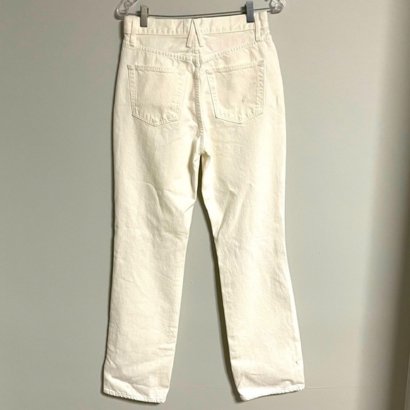 SLVRLAKE London White Destructed Jeans 28 Straight Leg 100% Cotton USA $289 - Picture 4 of 15